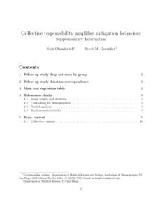 Collective responsibility amplifies mitigation behaviors Supplementary Information Nick Obradovich∗ Scott M. Guenther†