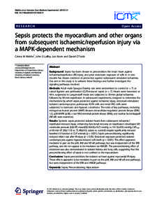 Sepsis protects the myocardium and other organs from subsequent ischaemic/reperfusion injury via a MAPK-dependent mechanism