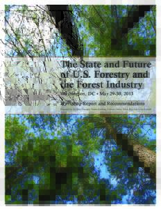 1  The State and Future of U.S. Forestry and the Forest Industry Washington, DC • May 29-30, 2013