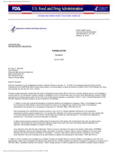 Refractive Manufacturing Operations, Warning Letter