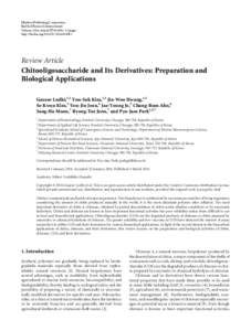 Chitooligosaccharide and Its Derivatives: Preparation and Biological Applications