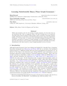 JMLR: Workshop and Conference Proceedings 21:114–128, 2012  The 11th ICGI Learning Substitutable Binary Plane Graph Grammars