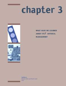 chapter 3 WHAT HAVE WE LEARNED ABOUT ITS? ARTERIAL MANAGEMENT  Authors: