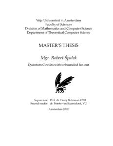 Vrije Universiteit in Amsterdam Faculty of Sciences Division of Mathematics and Computer Science Department of Theoretical Computer Science  MASTER’S THESIS