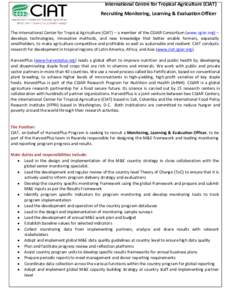 Microsoft Word - Advert - Monitoring Learning  Evaluation Officer (3).doc