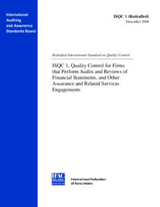International Auditing ISQC 1 (Redrafted) December 2008