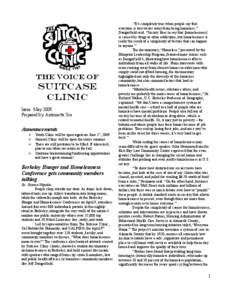 The Voice of  Suitcase Clinic  Issue: May 2009