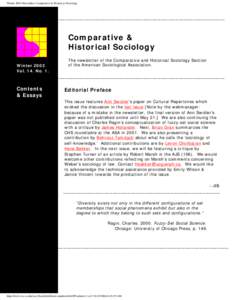 Winter 2002 Newsletter, Comparative & Historical Sociology
