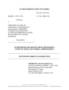 IN THE SUPREME COURT OF FLORIDA Case No. SC10-557 McNEIL – P.P.C., INC., L.T. No. 3D08-1563