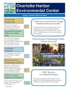 Charlotte Harbor Environmental Center Spring / Summer 2018 Newsletter Cedar Point Happenings