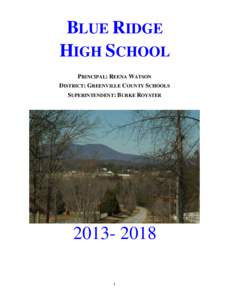 BLUE RIDGE HIGH SCHOOL PRINCIPAL: REENA WATSON