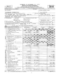 EXTENDED TO NOVEMBER 16, 2015 Return of Private Foundation 990-PF  Form