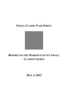Report on the Marion County Small Claims Courts