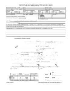 REPORT ON ESTABLISHMENT OF SURVEY MARK DESIGNATION OF MARK BC001 DATE[removed]