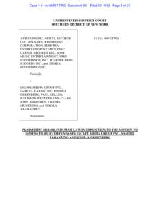 Case 1:11-cvTPG Document 29  FiledPage 1 of 27 UNITED STATES DISTRICT COURT SOUTHERN DISTRICT OF NEW YORK