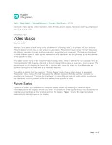Video Basics - Tutorial - Maxim