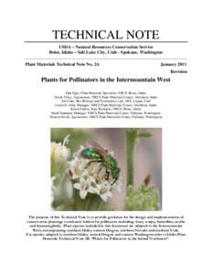 Plants for pollinators in the Intermountain West