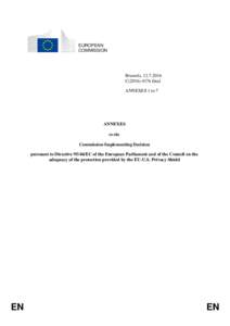 EUROPEAN COMMISSION Brussels, Cfinal ANNEXES 1 to 7