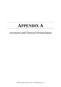 APPENDIX A Acronyms and Chemical Nomenclature SPARC Lifetimes Report (2013) – SPARC Report No. 6  Appendix A: Acronyms and Chemical Nomenclature