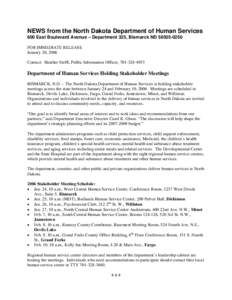 Microsoft Word - Human Services to hold regional stakeholder meetings.doc