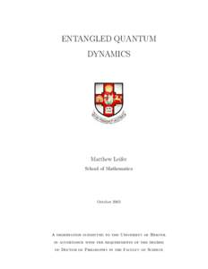 ENTANGLED QUANTUM DYNAMICS Matthew Leifer School of Mathematics