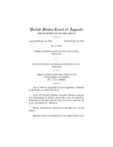 United States Court of Appeals FOR THE DISTRICT OF COLUMBIA CIRCUIT Argued February 16, 2016  Decided July 29, 2016