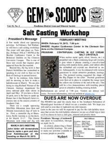 Vol. 51, No. 2  Pendleton District Gem and Mineral Society _ February 2013