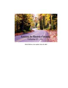 "Lessons In Electric Circuits, Volume II -- AC"