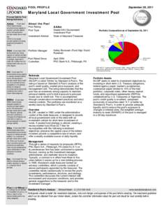 POOL PROFILE  September 26, 2011 Maryland Local Government Investment Pool Principal Stability Fund