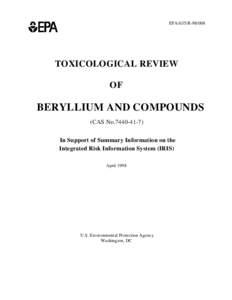 Toxicological Review of Beryllium and Compounds (PDF)