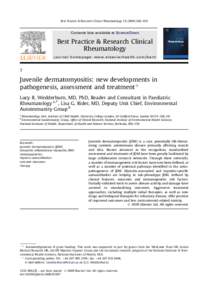 Juvenile dermatomyositis: new developments in pathogenesis, assessment and treatment