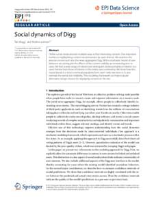 Hogg and Lerman EPJ Data Science 2012, 1:5 http://www.epjdatascience.com/content[removed]REGULAR ARTICLE  Open Access