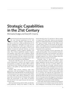 ﻿ THE HERITAGE FOUNDATION Strategic Capabilities in the 21st Century