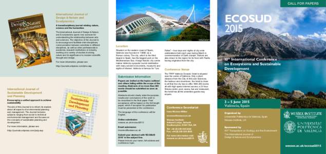 CALL FOR PAPERS  ECOSUDInternational Journal of
