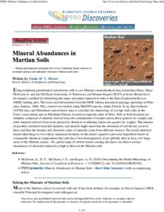 PSRD: Mineral Abundances in Martian Soils