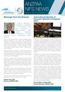 ANZPAA NIFS NEWS Volume 14, Issue 2 – October 2013 Message from the Director