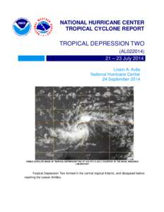 NATIONAL HURRICANE CENTER TROPICAL CYCLONE REPORT TROPICAL DEPRESSION TWO (AL022014) 21 – 23 July 2014