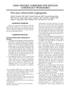 Imaging Guidelines for Nuclear Cardiology Procedures: First-pass Radionuclide Angiography (FPRNA)