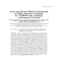 Acute and chronic effects of citalopram on 5-HT1A receptor-Labeling by [18F]MPPF and-Coupling to receptors-G proteins