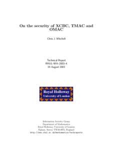 On the security of XCBC, TMAC and OMAC