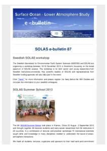 SOLAS e-bulletin Issue 87