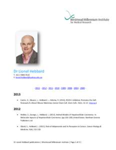 Dr Lionel Hebbard T: +E:  -  -