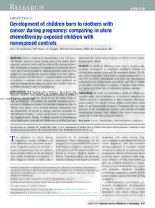 Development of children born to mothers with cancer during pregnancy: comparing in utero chemotherapy-exposed children with nonexposed controls