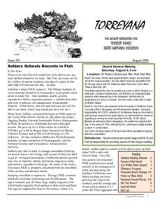 TORREYANA THE DOCENT NEWSLETTER FOR TORREY PINES STATE NATURAL RESERVE Issue 351