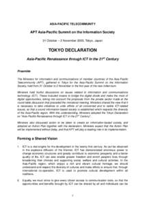 Asia-Pacific Telecommunity / Information and communication technologies in education / Digital divide / United Nations Information and Communication Technologies Task Force / Télécoms sans frontières / Technology / Communication / Information technology