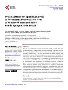 Urban Settlement Spatial Analysis in Permanent Preservation Area of M’boicy Watershed River, Foz do Iguaçu City in Brazil