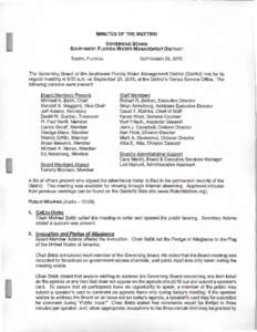 MINUTES OF THE MEETING GOVERNING BOARD SOUTHWEST FLORIDA WATER MANAGEMENT DISTRICT TAMPA, FLORIDA  SEPTEMBER 29, 2015