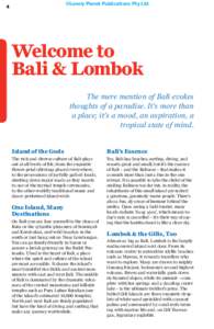 ©Lonely Planet Publications Pty Ltd  4 Welcome to Bali & Lombok