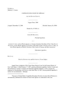 [removed]cv Maloney v. Cuomo UNITED STATES COURT OF APPEALS FOR THE  SECOND CIRCUIT