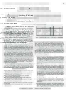 IEEE TRANSACTIONS ON VISUALIZATION AND COMPUTER GRAPHICS, VOL. 12, NO. 5, SEPTEMBER/OCTOBERSpatial Analysis of News Sources Andrew Mehler, Yunfan Bao, Xin Li, Yue Wang, and Steven Skiena